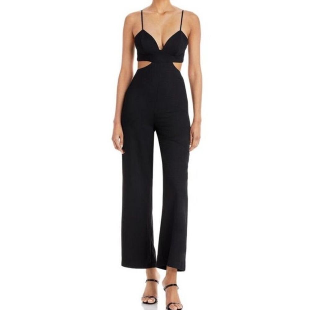 Bardot Black Cut Out Slit Pantsuit Sz XS NWT